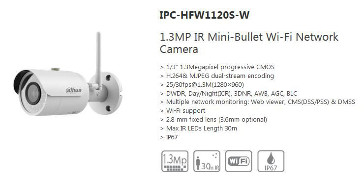 Dahua Ipc Hfw S W Videocamera Bullet Esterno Wifi